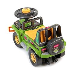 Babyhug Jungle Safari Foot To Floor Ride-On  - Green & Yellow