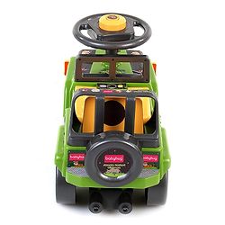 Babyhug Jungle Safari Foot To Floor Ride-On  - Green & Yellow