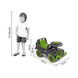 Babyhug Jungle Safari Foot To Floor Ride-On - Grey & Green