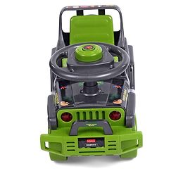 Babyhug Jungle Safari Foot To Floor Ride-On - Grey & Green