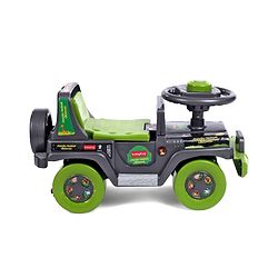 Babyhug Jungle Safari Foot To Floor Ride-On - Grey & Green