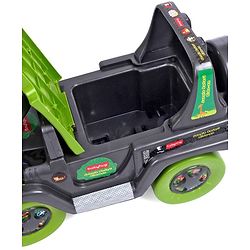Babyhug Jungle Safari Foot To Floor Ride-On - Grey & Green
