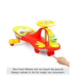 Babyhug Froggy Gyro Swing Car With Easy Steering Wheel - Red