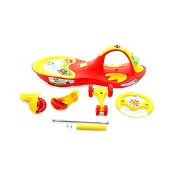Babyhug Froggy Gyro Swing Car With Easy Steering Wheel - Red
