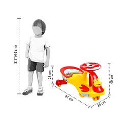 Babyhug Froggy Gyro Swing Car With Easy Steering Wheel - Yellow