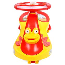 Babyhug Froggy Gyro Swing Car With Easy Steering Wheel - Yellow