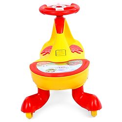 Babyhug Froggy Gyro Swing Car With Easy Steering Wheel - Yellow