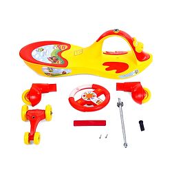 Babyhug Froggy Gyro Swing Car With Easy Steering Wheel - Yellow