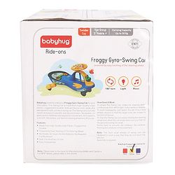 Babyhug Froggy Gyro Swing Car With Easy Steering Wheel - Yellow