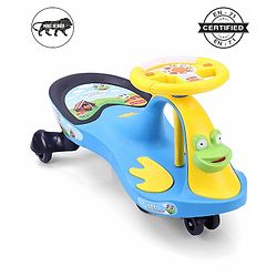 Babyhug Froggy Gyro Swing Car With Easy Steering Wheel - Blue
