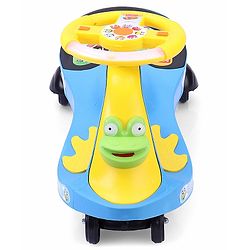 Babyhug Froggy Gyro Swing Car With Easy Steering Wheel - Blue