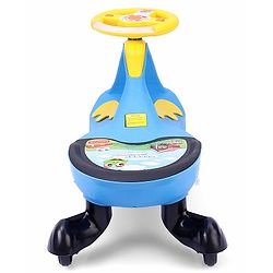 Babyhug Froggy Gyro Swing Car With Easy Steering Wheel - Blue