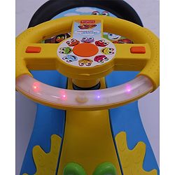 Babyhug Froggy Gyro Swing Car With Easy Steering Wheel - Blue
