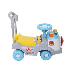 Babyhug Fun N Learn Ride-On With Storage Space & High Backrest - Yellow And Blue