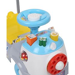 Babyhug Fun N Learn Ride-On With Storage Space & High Backrest - Yellow And Blue
