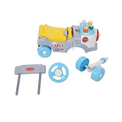 Babyhug Fun N Learn Ride-On With Storage Space & High Backrest - Yellow And Blue