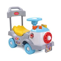 Babyhug Fun N Learn Ride-On With Storage Space & High Backrest - Yellow And Blue