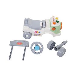 Babyhug Fun N Learn Ride-On With Storage Space & High Backrest - White Green