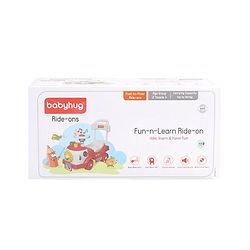 Babyhug Fun N Learn Ride-On With Storage Space & High Backrest - White Green