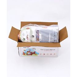 Babyhug Fun N Learn Ride-On With Storage Space & High Backrest - White Green