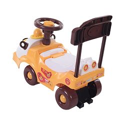 Babyhug Teddy Foot To Floor Ride-On With Steering Wheel & High Backrest - White