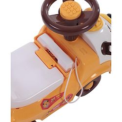 Babyhug Teddy Foot To Floor Ride-On With Steering Wheel & High Backrest - White