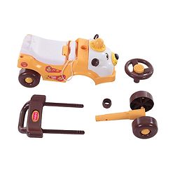 Babyhug Teddy Foot To Floor Ride-On With Steering Wheel & High Backrest - White