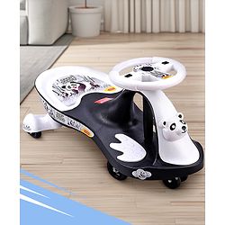 Babyhug Baby Panda Gyro Swing Car With Steering Wheel - Black & White