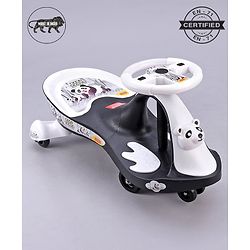 Babyhug Baby Panda Gyro Swing Car With Steering Wheel - Black & White