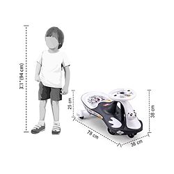 Babyhug Baby Panda Gyro Swing Car With Steering Wheel - Black & White