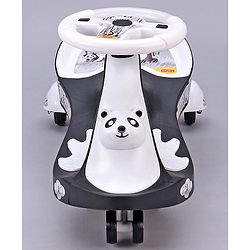 Babyhug Baby Panda Gyro Swing Car With Steering Wheel - Black & White
