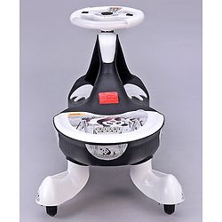 Babyhug Baby Panda Gyro Swing Car With Steering Wheel - Black & White