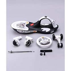 Babyhug Baby Panda Gyro Swing Car With Steering Wheel - Black & White