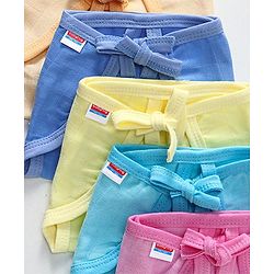 Babyhug Muslin Cloth Nappy Set of 5 Extra Small - Multicolor