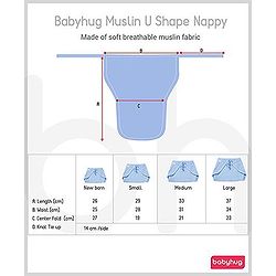 Babyhug Muslin Cloth Nappy Set of 5 Extra Small - Multicolor