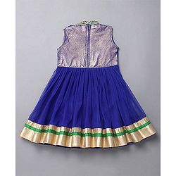 Babyhug Sleeveless Kurti Churidar With Dupatta - Blue
