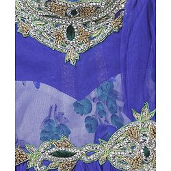 Babyhug Sleeveless Kurti Churidar With Dupatta - Blue