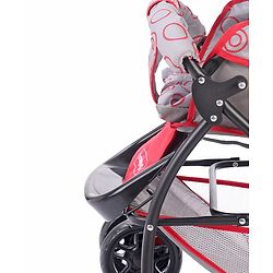 Babyhug Cosy Cosmo Stroller With Reversible Handle & Back Pocket - Bright Red