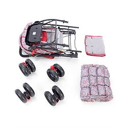 Babyhug Cosy Cosmo Stroller With Reversible Handle & Back Pocket - Bright Red