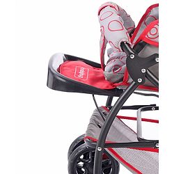 Babyhug Cosy Cosmo Stroller With Reversible Handle & Back Pocket - Bright Red