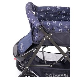 Babyhug Cocoon Stroller With Mosquito Net & Reversible Handle - Blue