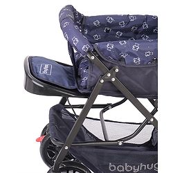 Babyhug Cocoon Stroller With Mosquito Net & Reversible Handle - Blue