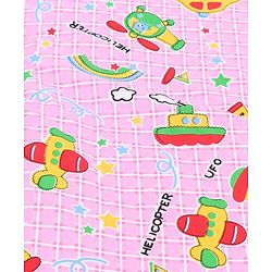 Babyhug Cotton Bedding Set With Center Zip Mosquito Net Transport In Star Print- Pink