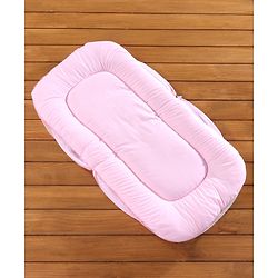 Babyhug Cotton Bedding Set with Center Zip Mosquito Net Animals With House Print- Pink