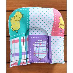 Babyhug Cotton Blend Bedding Set With Mosquito Net Animals In Checks Print - Purple