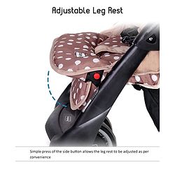 Babyhug Twinster Easy Foldable Twin Stroller with Adjustable Legrest - Coffee Brown