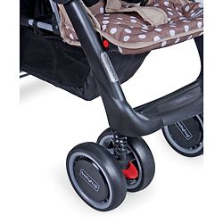 Babyhug Twinster Easy Foldable Twin Stroller with Adjustable Legrest - Coffee Brown