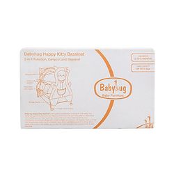 Babyhug Love Teddy Print Bassinet with Swing Lock Function and Detachable Inner Storage Basket  Blue| Storage Basket| Wheels with Lock| Mosquito Net