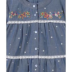 Bleeding Blue by Babyhug Full Sleeves Top Star Print - Blue