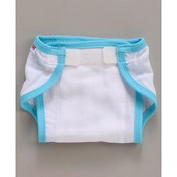 Babyhug 100% Cotton Cloth Nappies With Velcro Small Set Of 5 - Multicolor